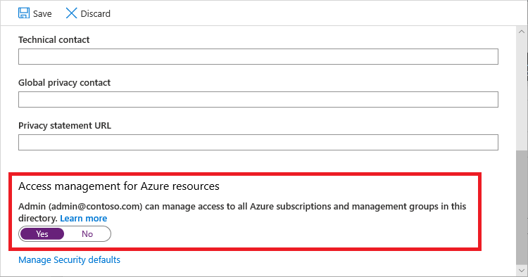 Gestion des accès aux ressources Azure (capture d’écran)