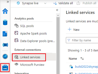 Accédez aux services liés à partir de Synapse&nbsp;Studio.