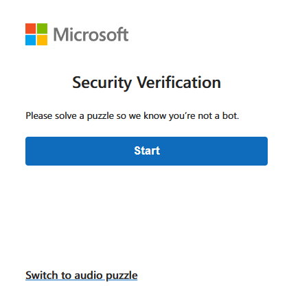 Capture d’écran de CAPTCHA du pare-feu d’applications web dans le navigateur.