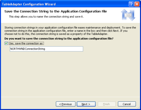 Enregistrer la chaîne de connexion dans Web.config