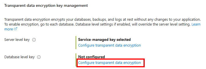 Capture d'écran du Portail Azure et du menu Sécurité lors de la création d'une Azure SQL.Database.