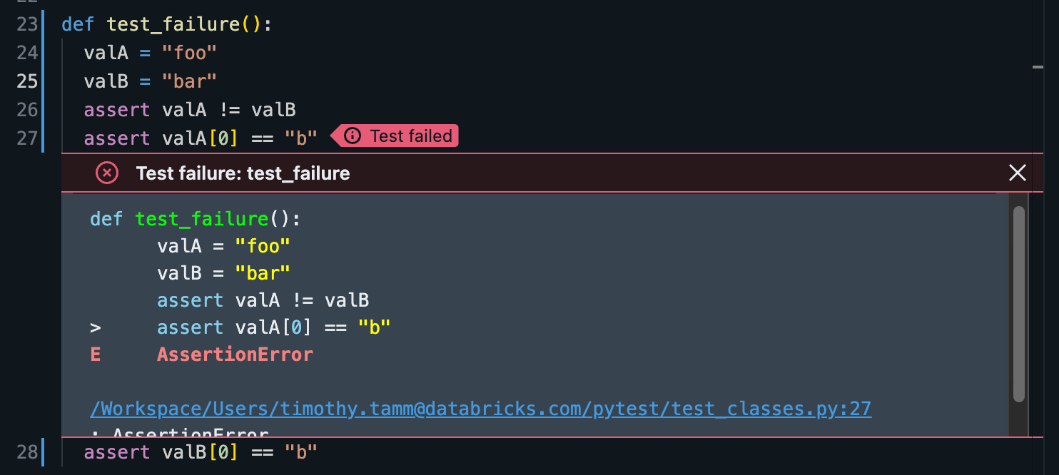 Indicateurs d’échec des tests
