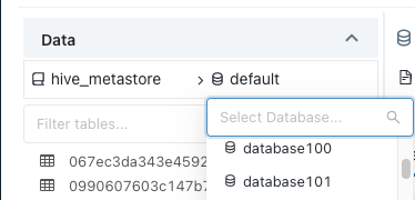 Sélectionner une base de données