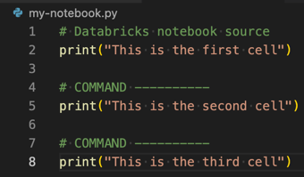 Un fichier de code Python formaté comme un notebook 1 Databricks