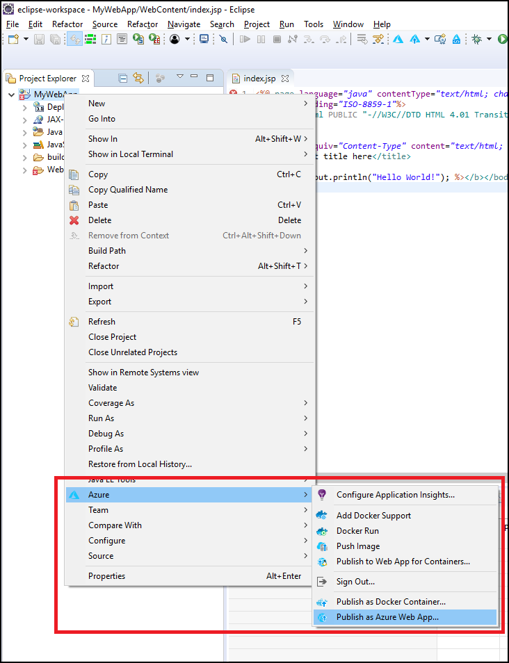 publier en tant qu’application web Azure