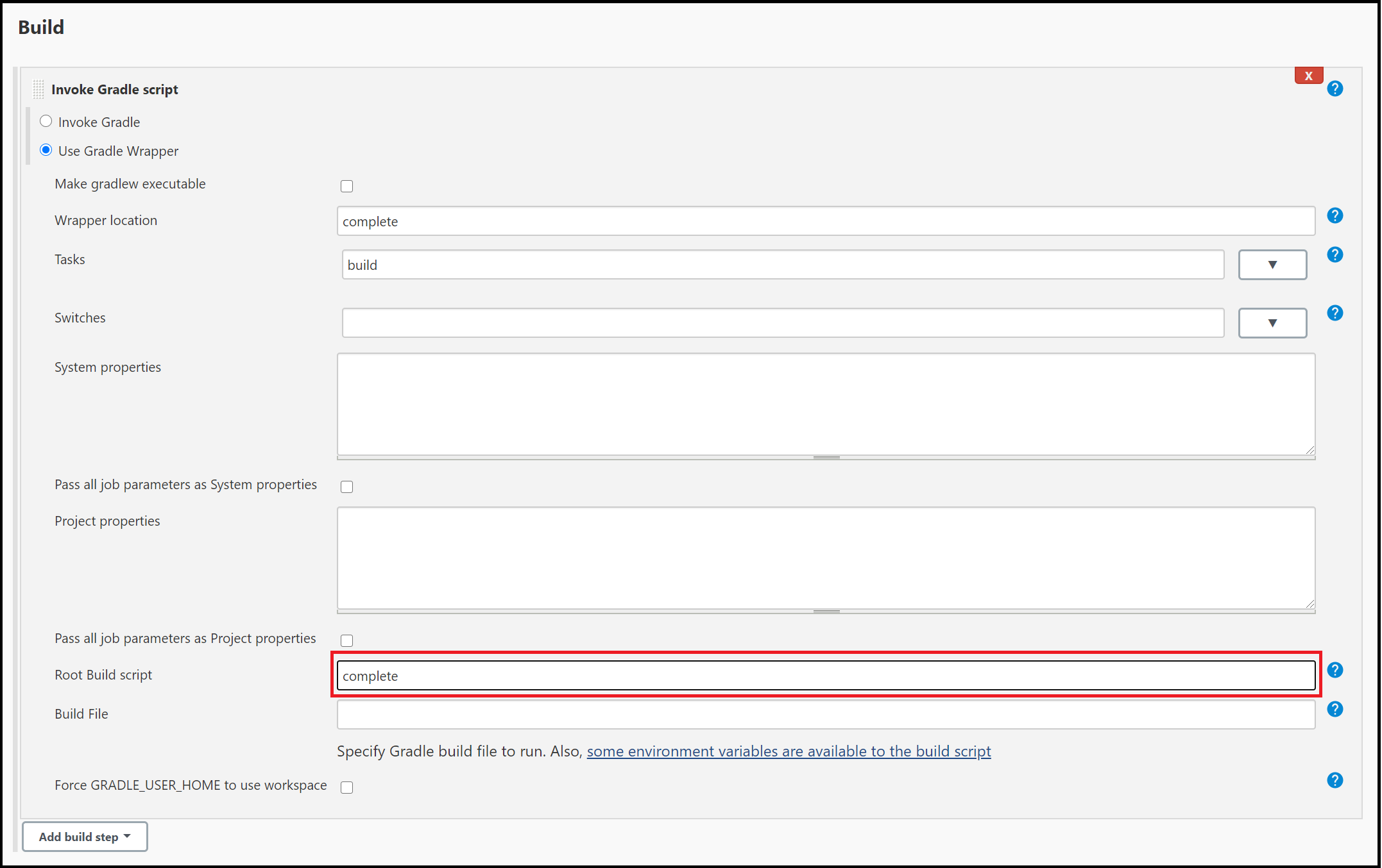 Options de script Gradle avancées