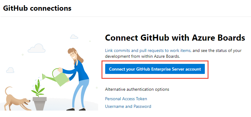 Screenshot de la première connexion avec GitHub credentials.