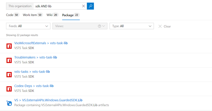Recherchez le package par titre et description.