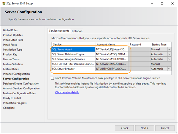 Configuration du serveur