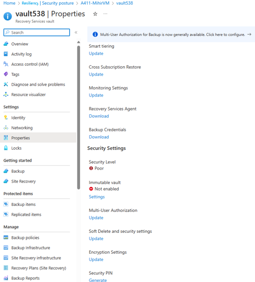 Capture d’écran montrant l’option modifier les paramètres de sécurité dans la page des propriétés.