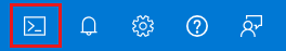 Screenshot qui affiche le bouton Cloud Shell dans le portail Azure