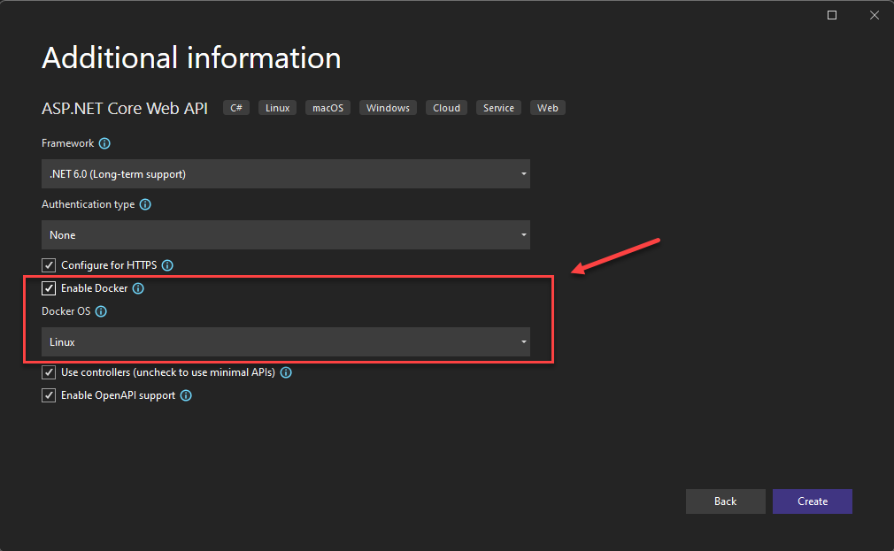 Activer la prise en charge de Docker dans Visual Studio