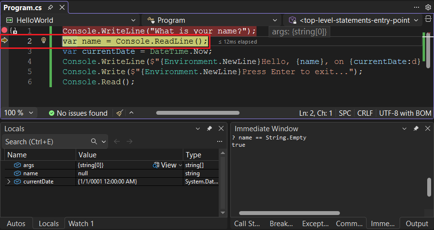 Visual Studio pas à pas dans la méthode - C#