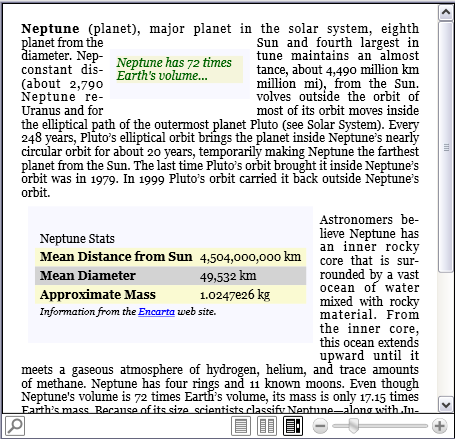 Capture d’écran&nbsp;: FlowDocumentReader ViewMode de Scroll