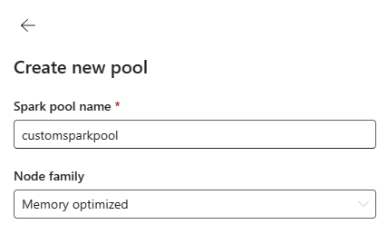 Capture d’écran montrant les options de création de pool personnalisées.