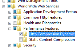 Capture d’écran du dossier dynamique de compression H T T P sélectionné et mis en surbrillance.