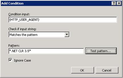 Capture d’écran d’une autre condition avec modèle astérisque .NET espace C L R espace 3.5 astérisque.
