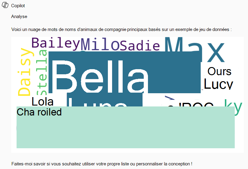 Word réponse cloud à l’invite de l’utilisateur