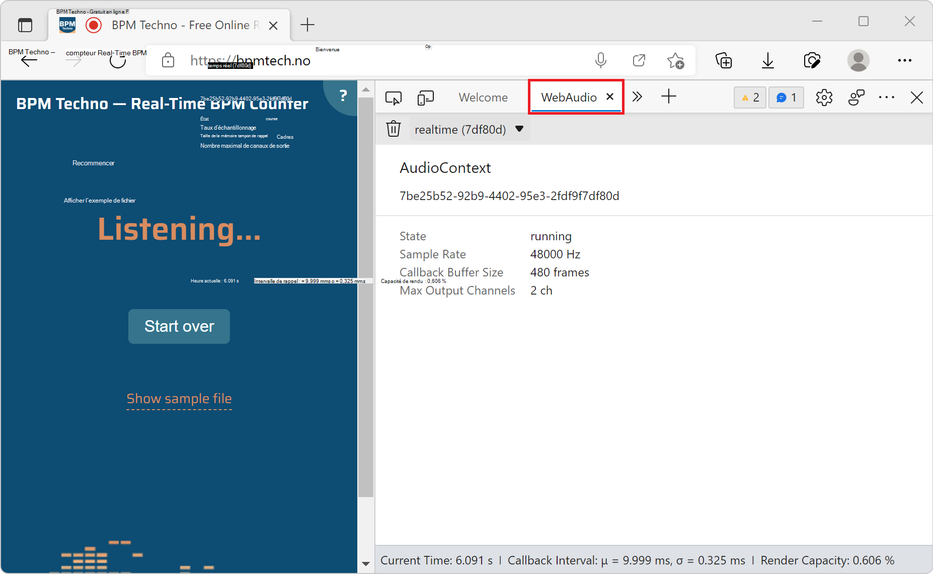 Outil WebAudio
