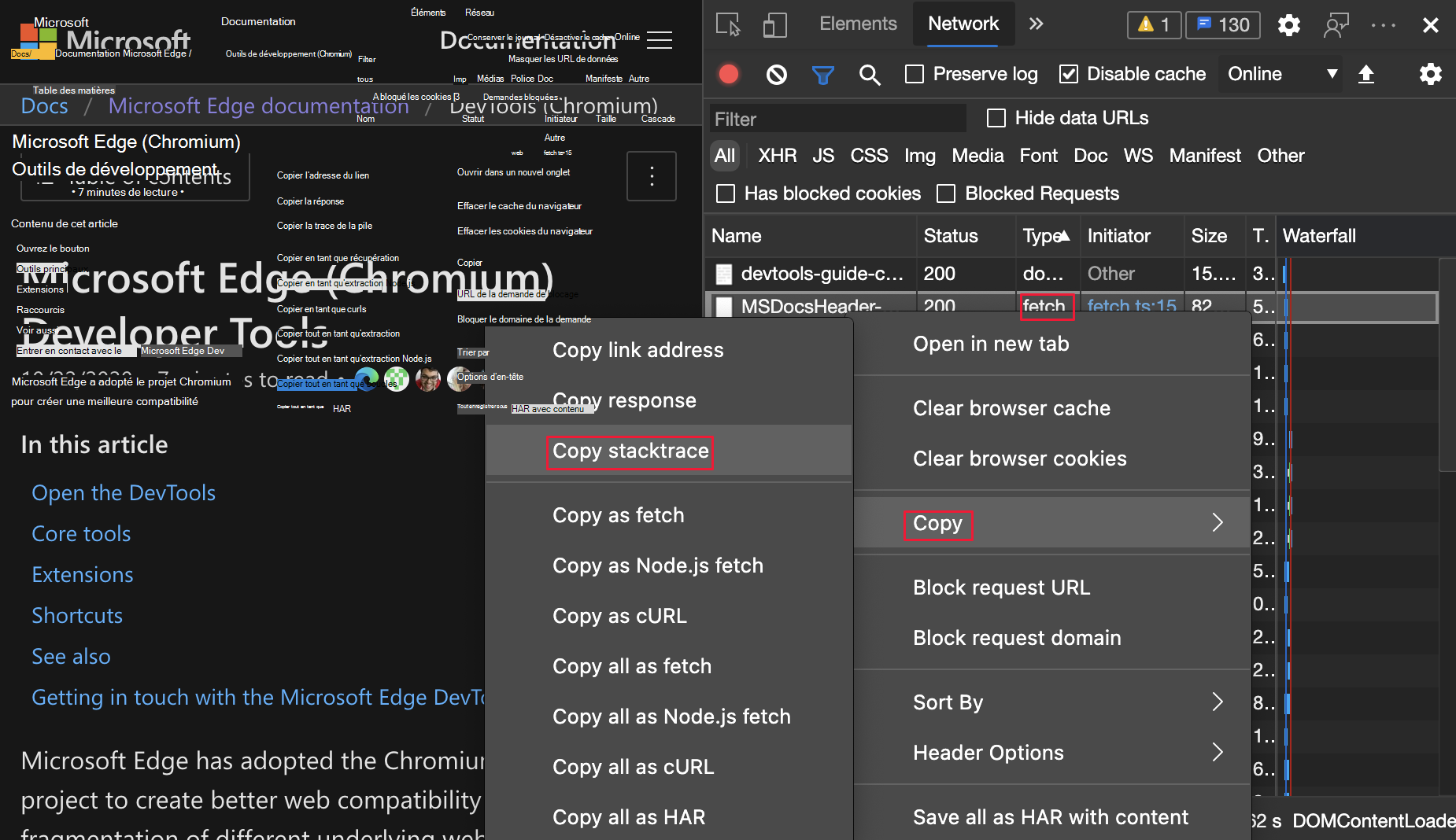 Copier stacktrace