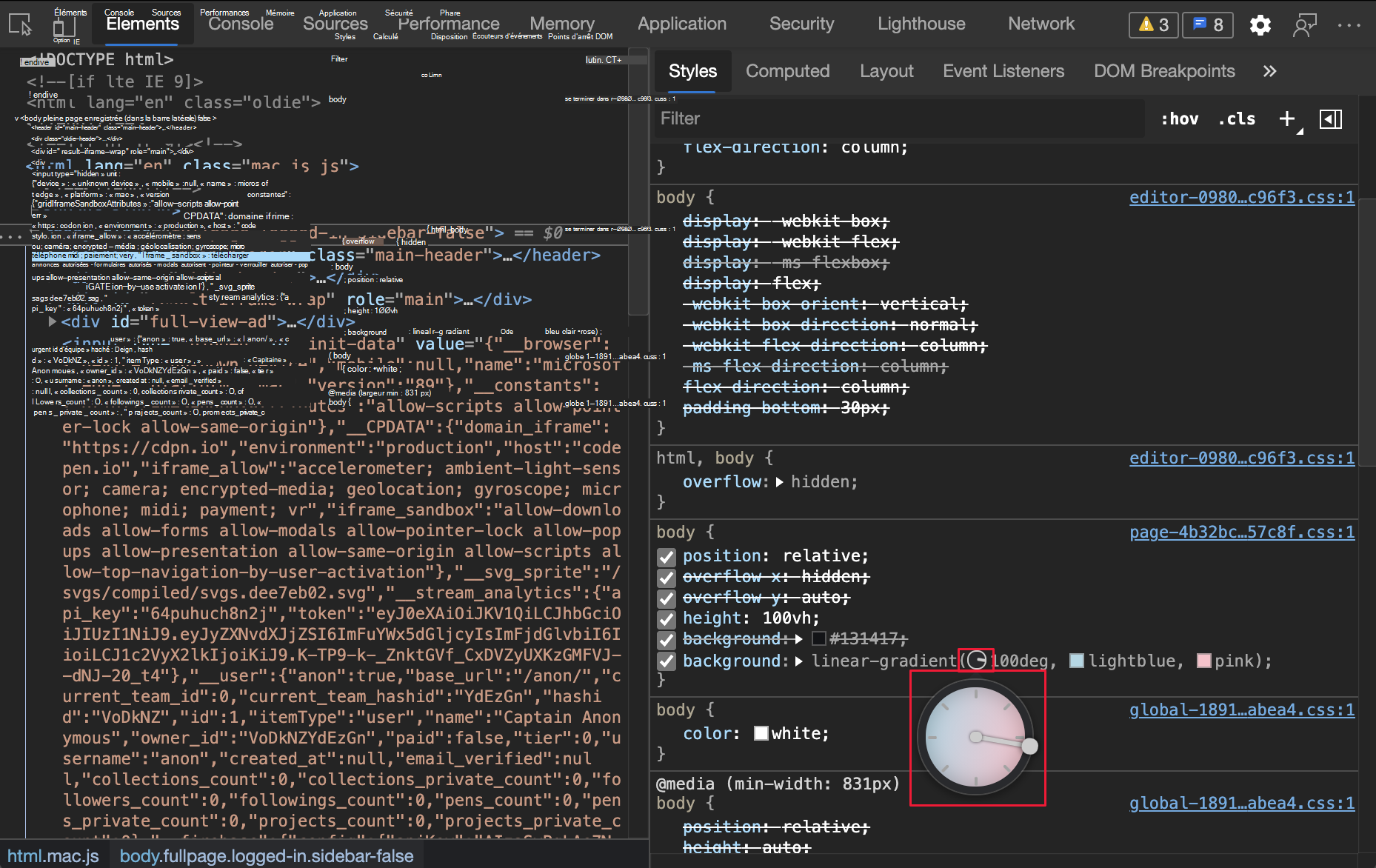 Angle CSS
