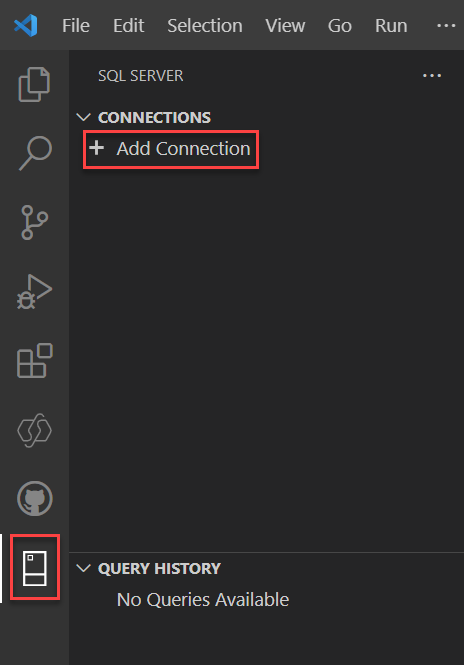 Ajouter une connexion dans l’extension VS Code SQL Server