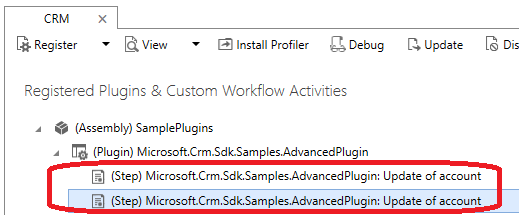 Enregistrement d'étape de plug-in dupliqué.