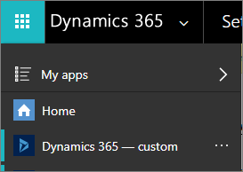 vue de l’application Dynamics&nbsp;365 – custom.