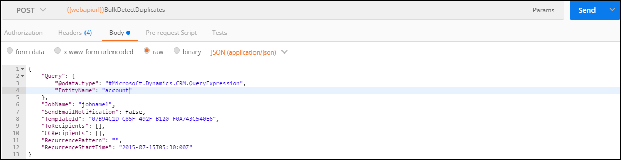 Créer une demande de l’API Web qui utilise des actions Créer une requête de l’API web qui utilise des actions.