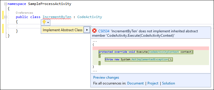 implémenter l’interface codeactivity.