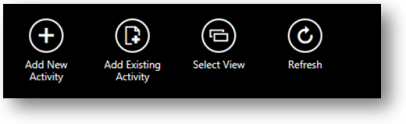 Commandes de la sous-grille d’activité dans Dynamics&nbsp;365 pour tablettes.