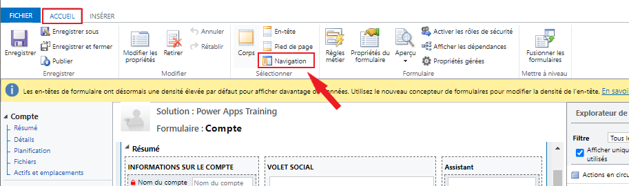 Afficher le volet de navigation de formulaire