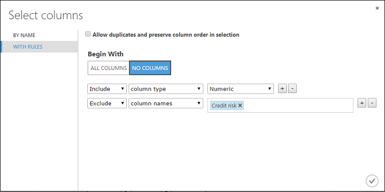 Sélectionner des colonnes pour le module Normalize Data