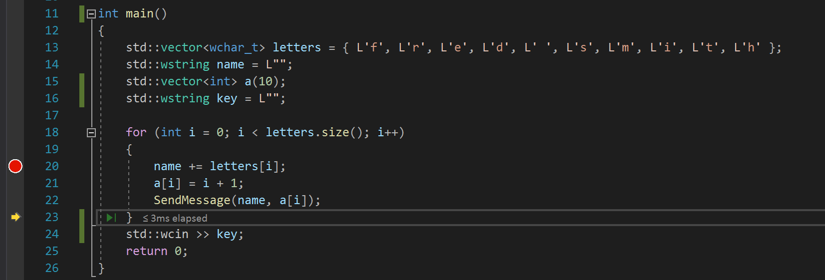 F10 Step Over Use F10 to Step Over code