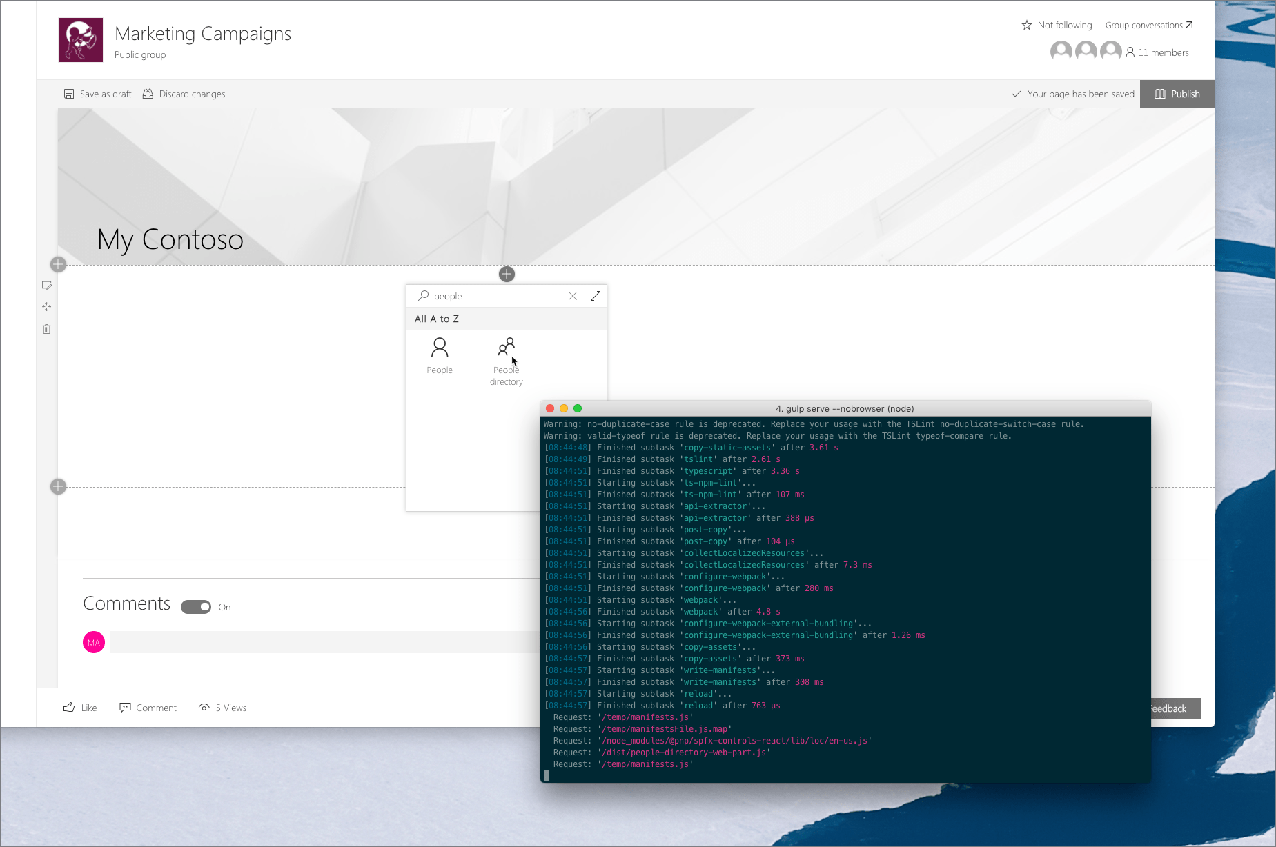Boîte à outils SharePoint avec un composant WebPart local mis en évidence
