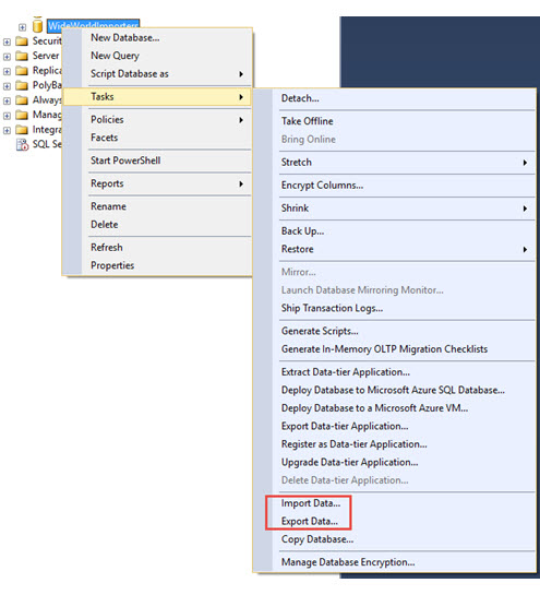 Capture d’écran de l’assistant de démarrage SSMS.