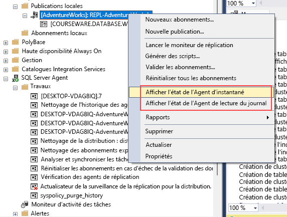 Capture d’écran affichant comment lancer l’Agent d’instantané.