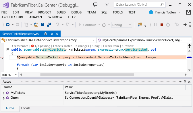 Accédez au code d’application à partir de l’événement de performance