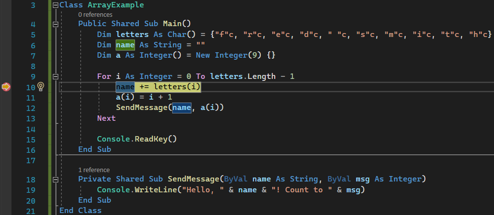 Capture d’écran montrant la fenêtre de l’éditeur Visual Studio Code avec l’exécution arrêtée à un point d’arrêt.