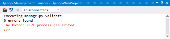 Capture d’écran montrant le résultat de la commande Validate dans Visual Studio.