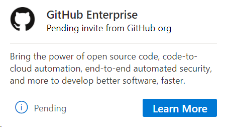 Invitation GitHub en attente pour GitHub Enterprise