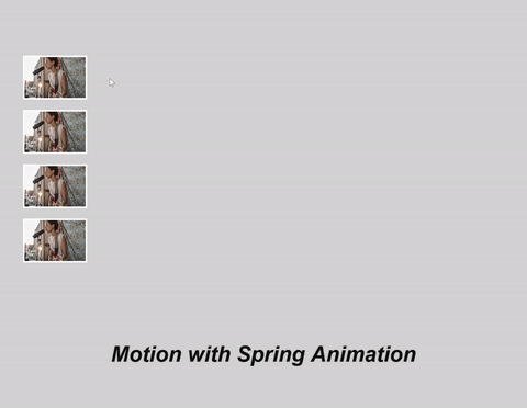 Mettre à l’échelle le mouvement avec animation par ressort