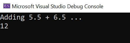 sortie de console NET5