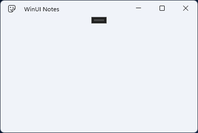  La fenêtre d’application Notes WinUI vide avec l’icône et le nom de l’application dans la barre de titre.