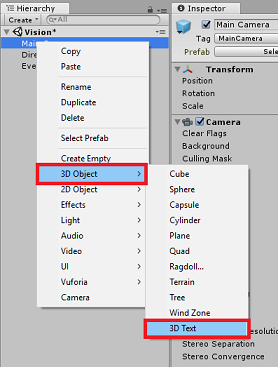 Créer un objet Texte 3D.