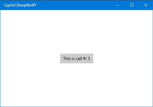 Appel d'un composant C# via Windows C++/WinRT capture d’écran