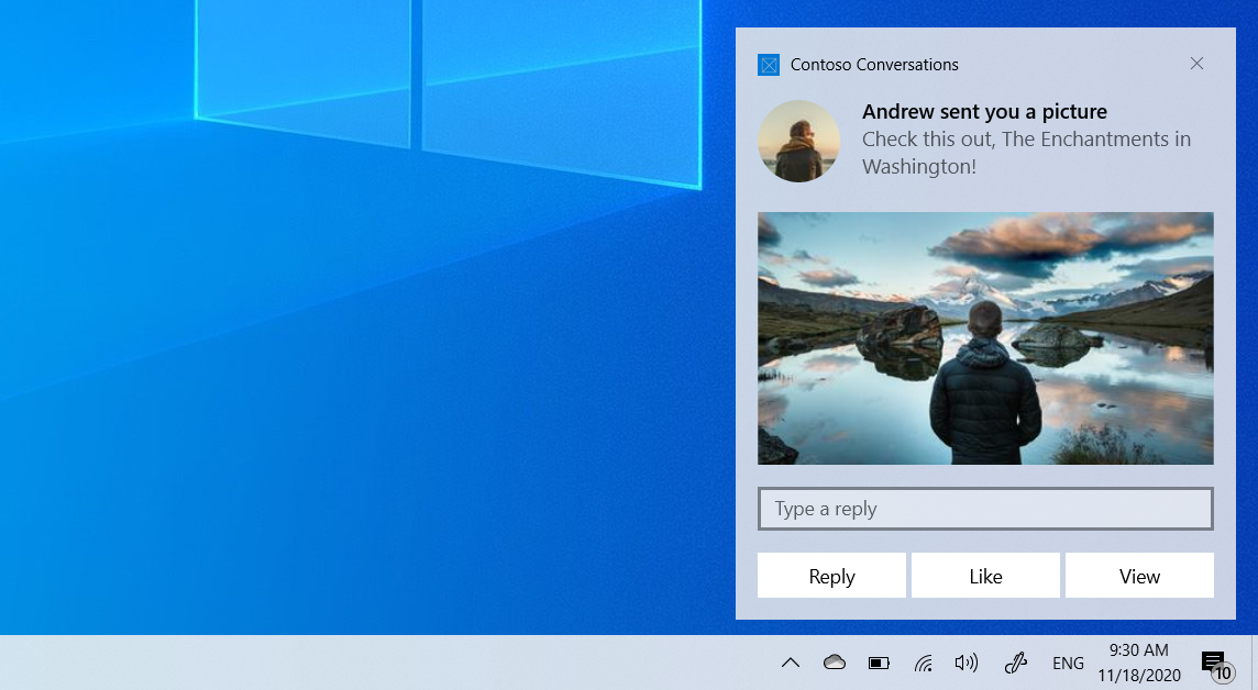 Capture d’écran d’une notification d’application
