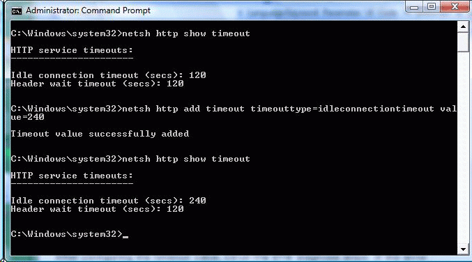 fenêtre de commande http netsh