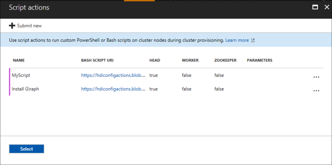 Azioni script multiple di HDInsight.