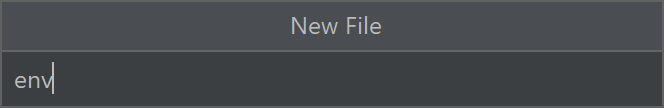 Screenshot del campo di input per il nome, necessario per creare il file env.